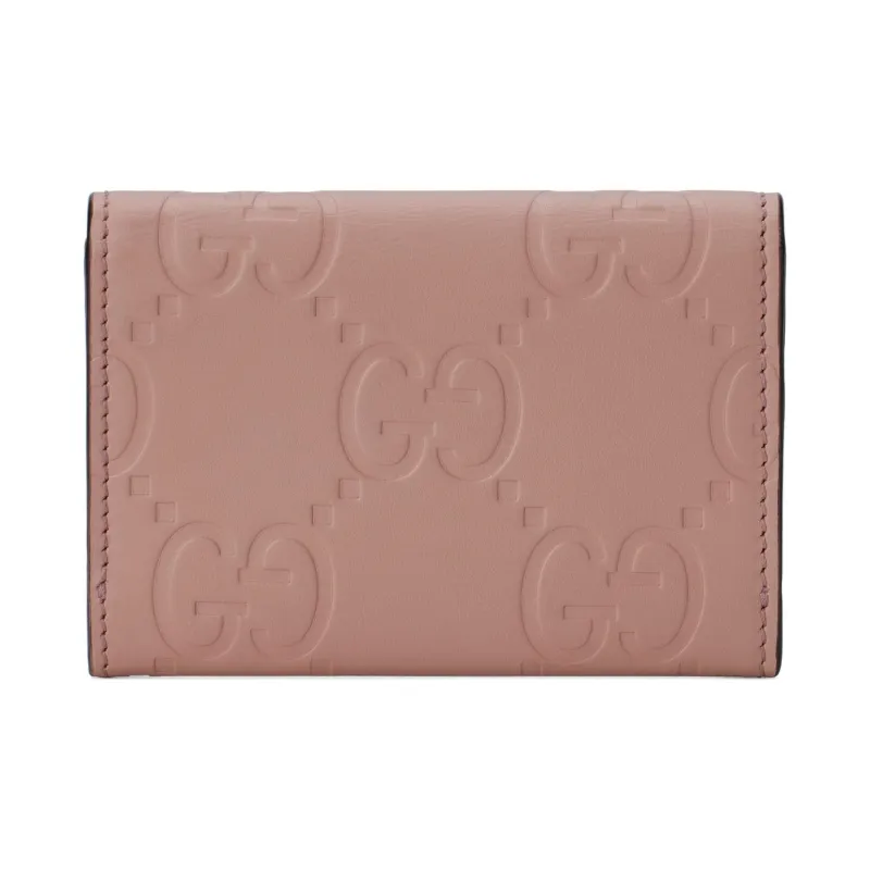 GUCCI Leather Card Holder Card Holder Women's Pink-2