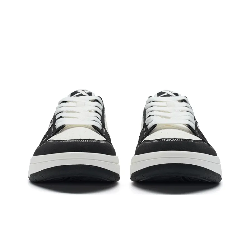 XTEP MAXX LITE Anti Slip Wear Resistant Low Top Skateboard Shoes Men's Canvas White/Black-5