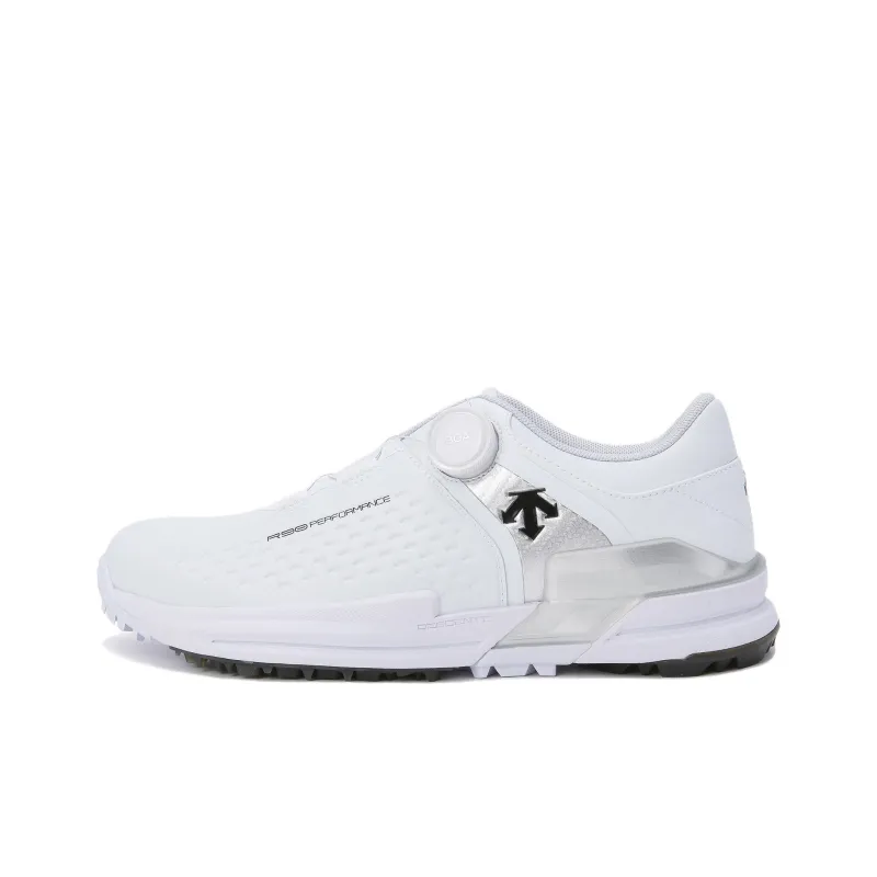 DESCENTE Cushioning, Wear Resistant Low Top Golf Shoes Men's White-0