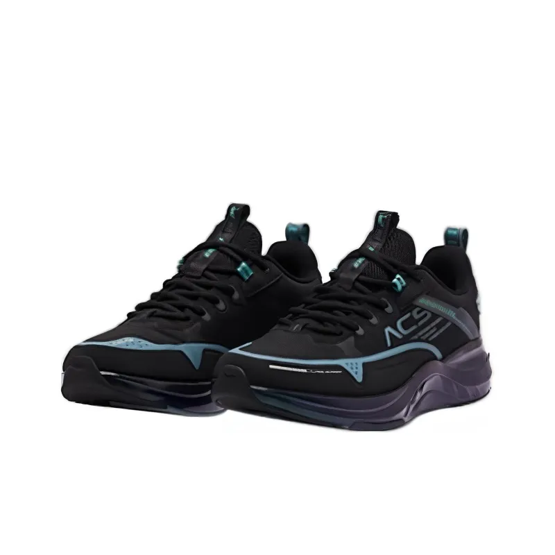 QIAODAN Shock Absorbers With Slip Resistant And Abrasion Resistant Properties Low Top Running Shoes Men's Black Green-3