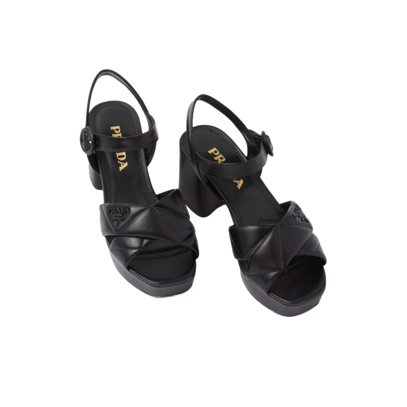 PRADA 65mm Quilted Leather Sandals-3