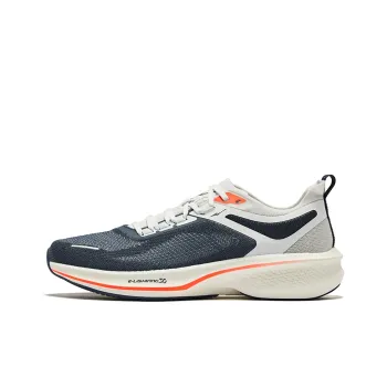 Erke Lightning 3.0 Summer Cushioning Rebound Low Top Running Shoes Men's Gray Ink Blue Elke White