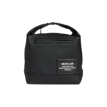 Moncler Coated Canvas Bag, Tote Bag, Shopping Bag, Shoulder Bag, Handbag Men's Black