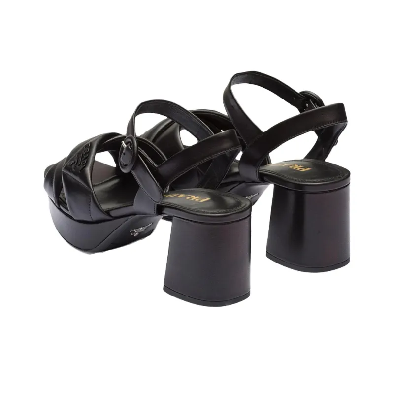 PRADA 65mm Quilted Leather Sandals-4
