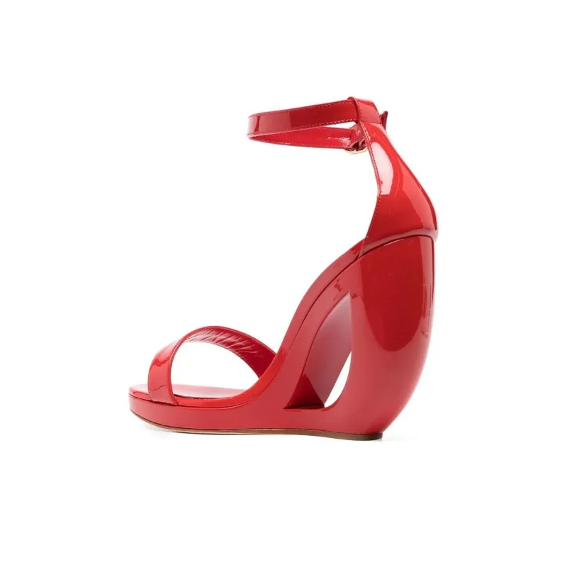MANOLO BLAHNIK Rocar One Strap Sandals Women's Red-2