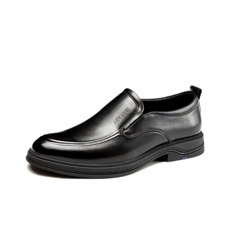 AOKANG Business Formal British Style Leather Shoes Casual Shoes Men's Black-1