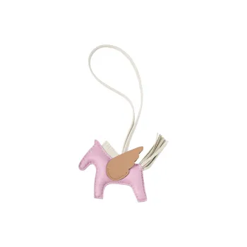 HERMES Sheepskin Pendants Unisex Pink