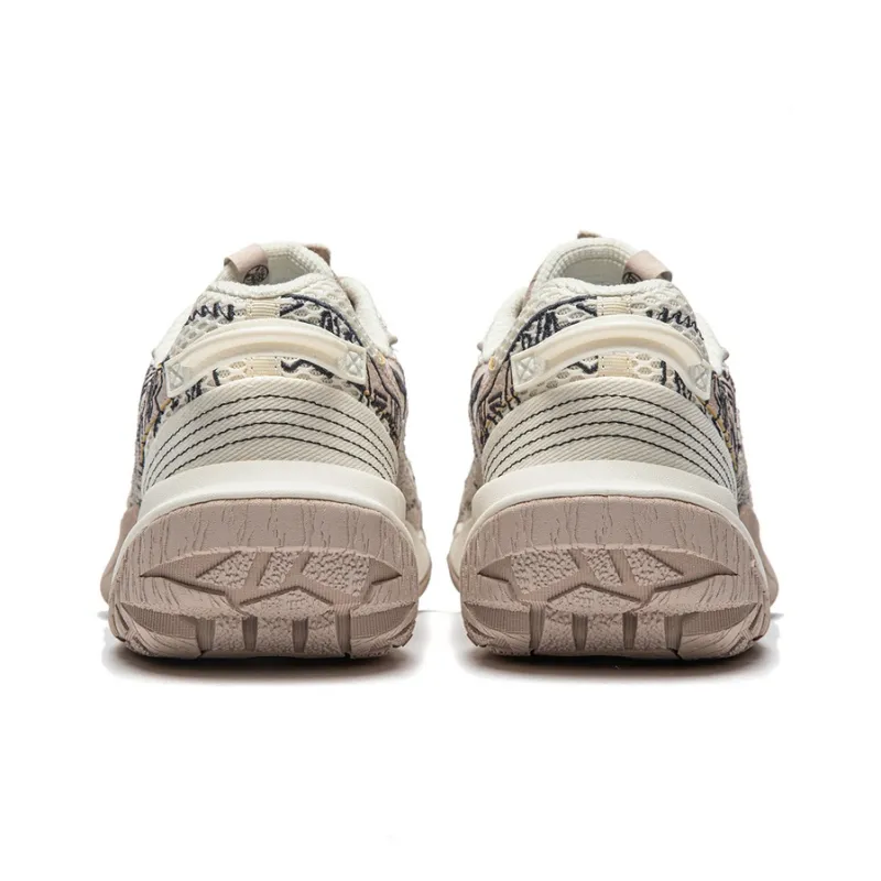 LiNing CF Hiking 3 Cushioning Wear Resistant Low Top Casual Shoes Unisex Beige White Black-5