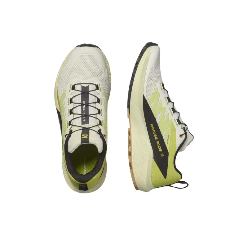 SALOMON Sense Ride 5 Slip Resistant Low Top Running Shoes Men's Yellow Black-3