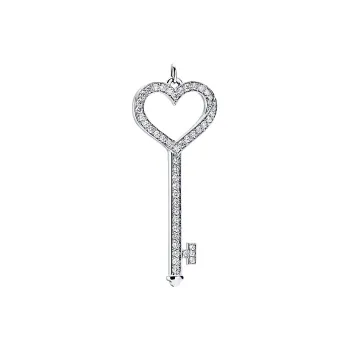 TIFFANY & CO. Platinum Diamond Pendants Unisex Silver