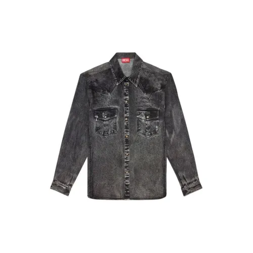 DIESEL Denim Jackets Men Black