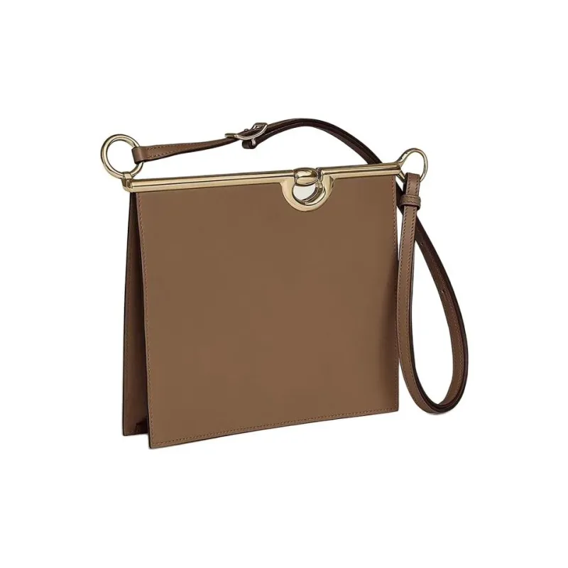 HERMES Mors De Bride Allegro Calfskin Shoulder Bag Crossbody Bag Women's D0 Beige Weimar Dog Beige-1
