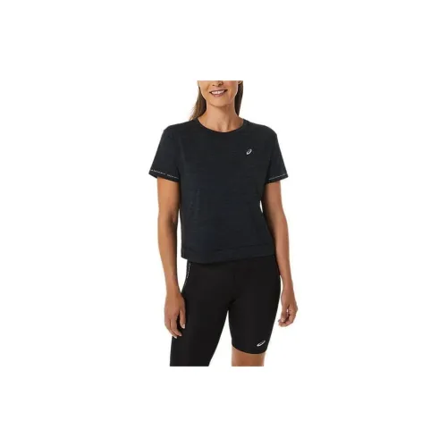 Asics T-Shirts Women's High-Performance Black/Charcoal Gray