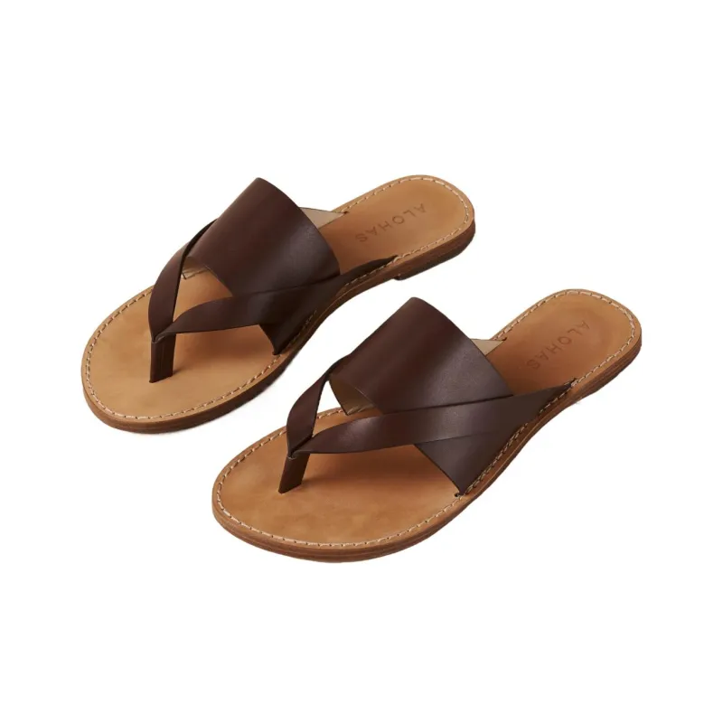 ALOHAS Flip Flops Women's Brown-2