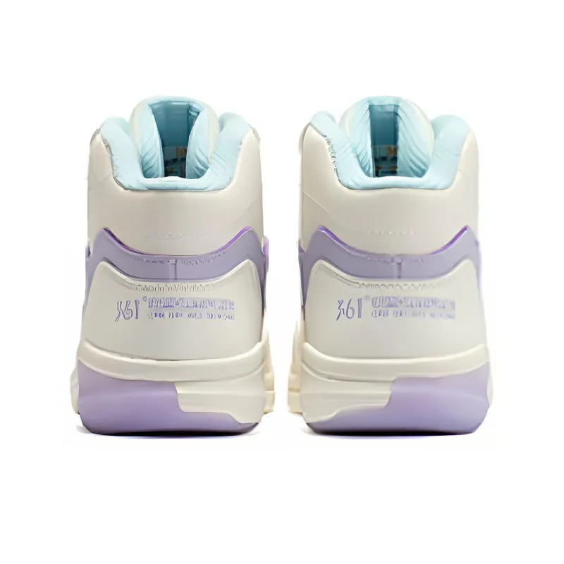 361° Anti Slip And Wear Resistant Breathable High Top Skateboard Shoes Women's White Purple-3
