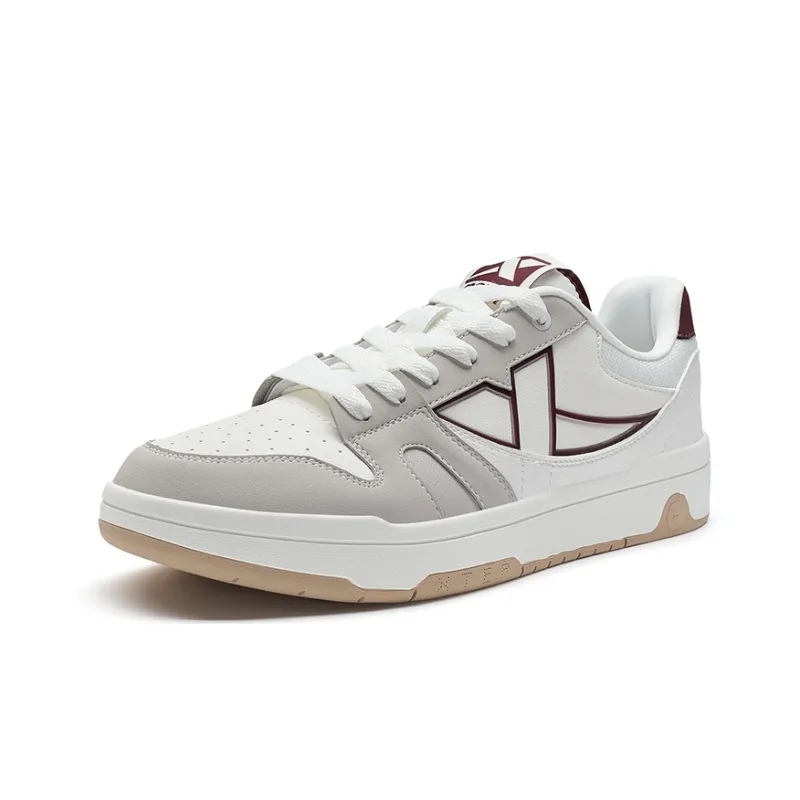 XTEP MAXX LITE Abrasion Resistant Low Top Skateboard Shoes Men's Sail White/Dove Gray/Team Red-2