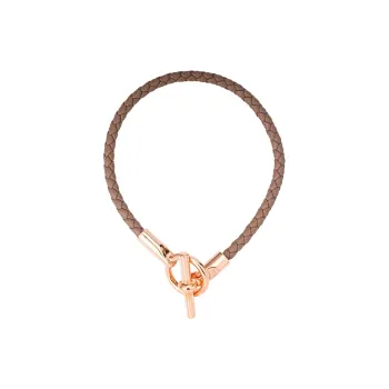 HERMES Calfskin Bracelets Women's Elephant Gray