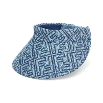 FENDI Cotton Sun Protection Hats Unisex Blue