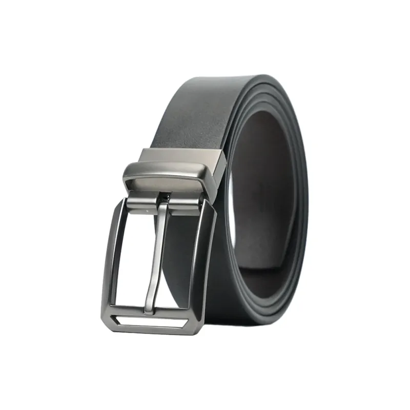 NIUMJ Double Sided Use, Business Casual, Pin Buckle Leather Belts Men's Width 3.8cm-0