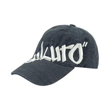 EVISU Cotton Baseball Caps Unisex Dark Charcoal