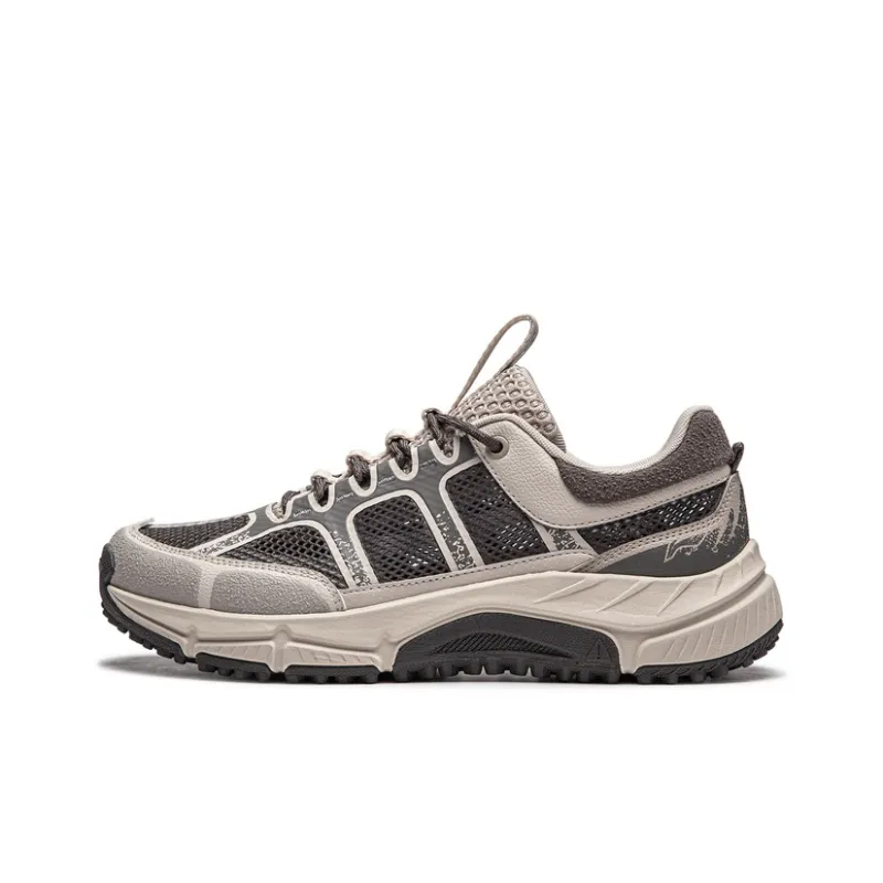 LiNing CF Tracing Collection, Yijie Lite RT Cushioning, Wear Resistant Low Top Hiking Shoes Men's Gray-0