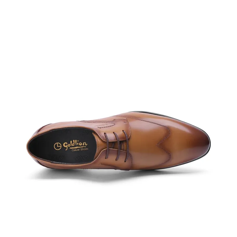 GOLDLION Dress Shoes Men Low Top Black/Brown-7
