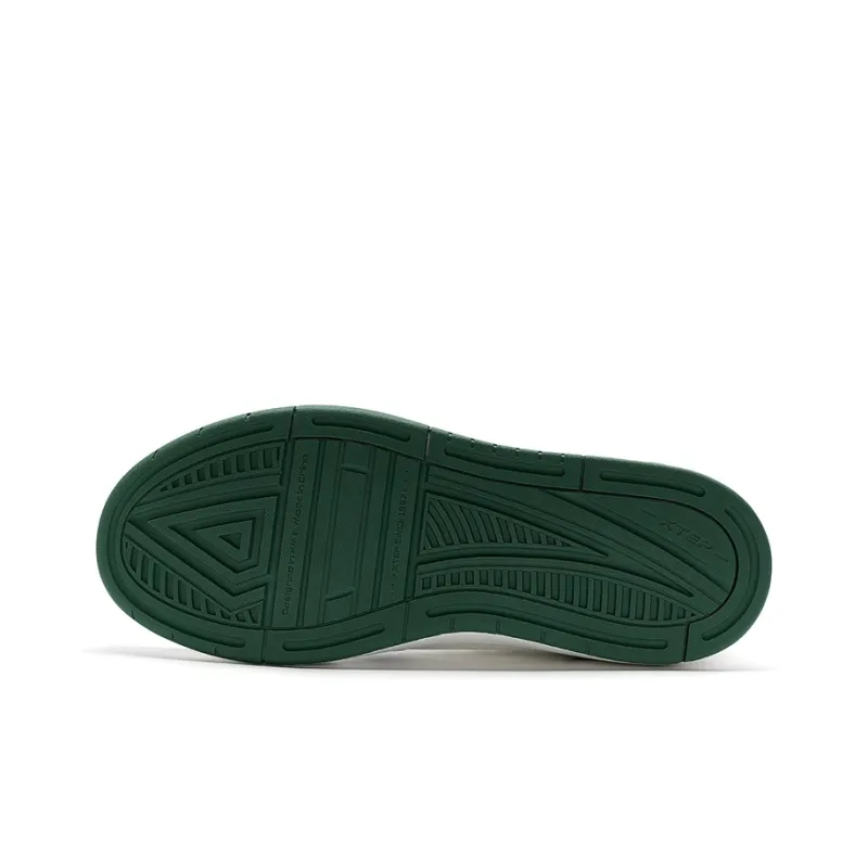 XTEP MAXX LITE Wear Resistant Low Top Skateboard Shoes Men's Sail White/Deep Emerald Green-6