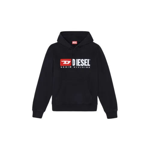 DIESEL S Ginn Hood Div Logo appliqué Hoodie