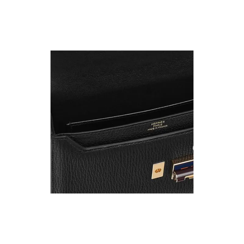 HERMES Verrou Mysore Goat Skin Shoulder Bag Crossbody Bag Mini Women's 89 Noir Black-3
