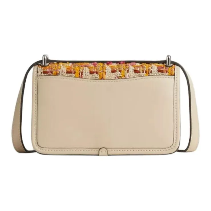 COACH Bandit Tweed Shoulder Bag Crossbody Bag Small Size Women's Silver & Neutral Multicolor-2