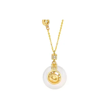 Best Wishes Chalcedony Jade Necklaces Unisex