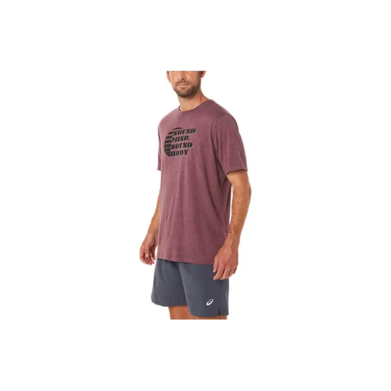 Asics Short Sleeve Rise Slogan Tee T-Shirt Men's Red-2