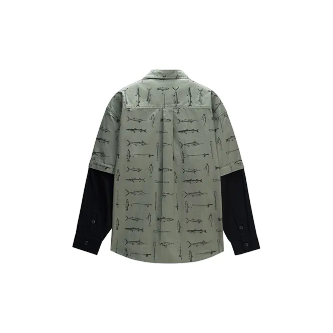 GOLDLION G+ Shirt Men's Khaki Green-1
