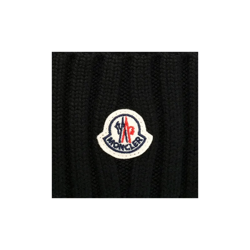 Moncler Pompom detail Wool Beanie-3