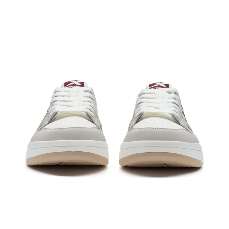 XTEP MAXX LITE Abrasion Resistant Low Top Skateboard Shoes Men's Sail White/Dove Gray/Team Red-5