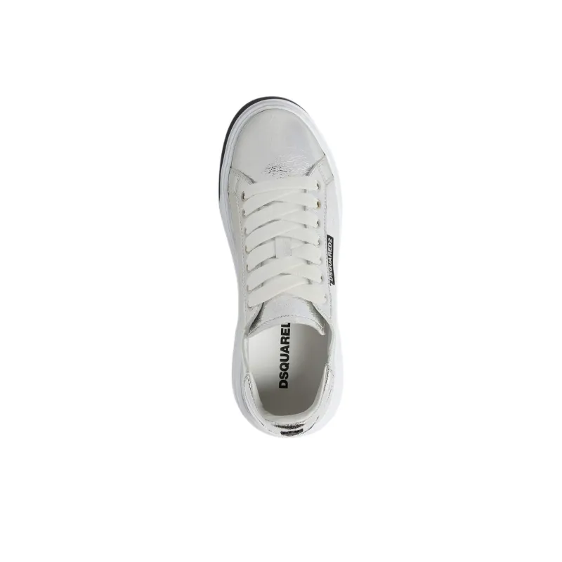 DSQUARED 2 Round Toe Metallic Lace Up Sneakers Women's-3