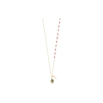 DIOR Gold-Plated Glass Necklaces Women's Gold