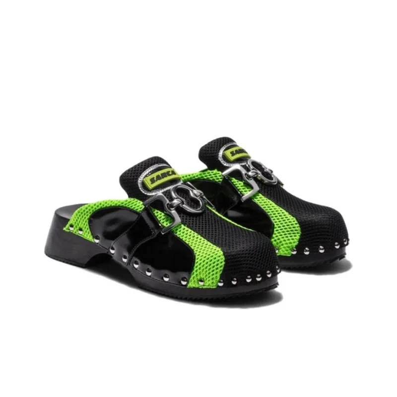 ANCUTA SARCA Closed Toe Slippers Women's Black Green-2