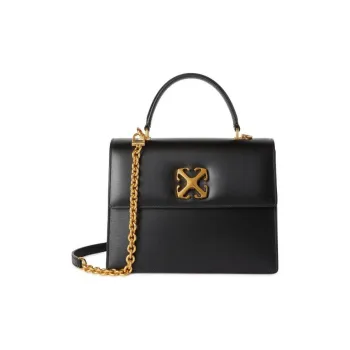 OFF WHITE Jitney 2.8 Leather Tote Black
