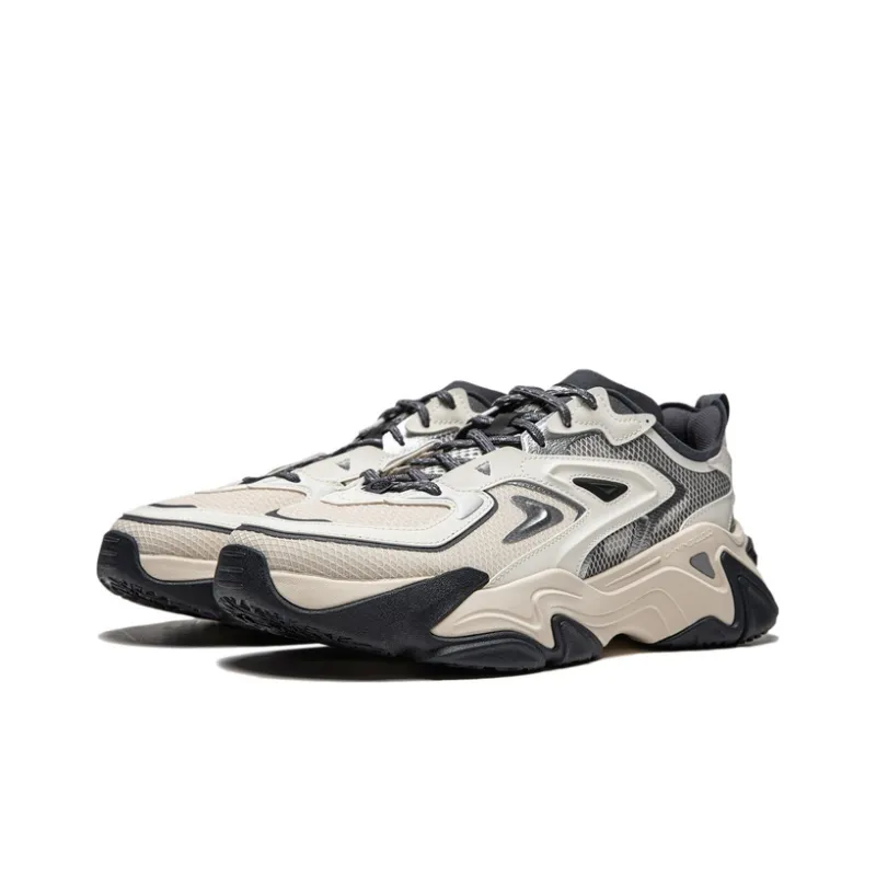 LiNing CF Tracing Collection Thousand Line Strategy SS Cushioning Wear-Resistant Low-Top Casual Shoes Men's Ash Ecru-2