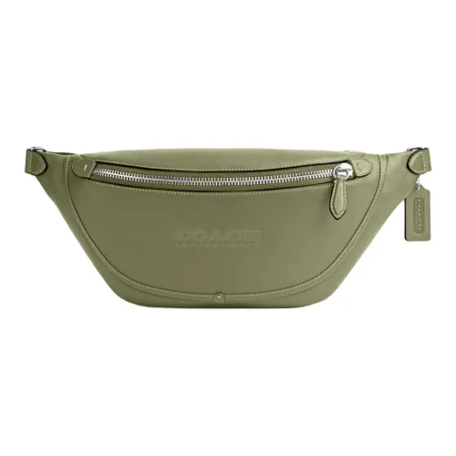 COACH League Cow Leather Crossbody Bag Sling Bag Fanny Pack Large Size Men's Moss Green