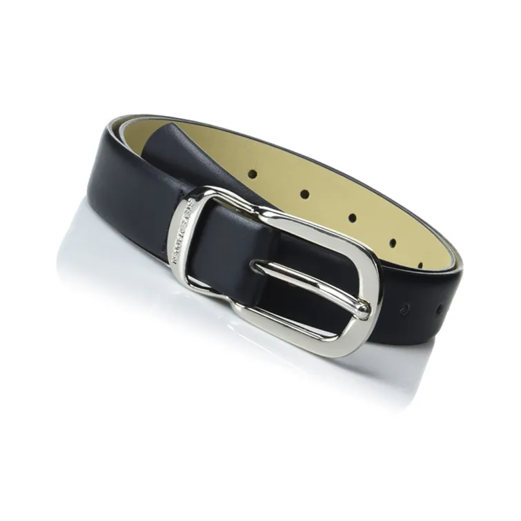 STEVE MADDEN Brand Letter Logo Pin Buckle Leather Belts Women's Black-2