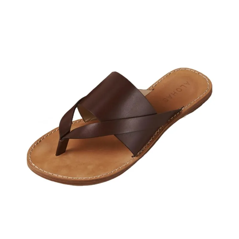 ALOHAS Flip Flops Women's Brown-0