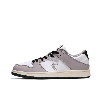 QIAODAN Coverage Cushioning Low-Top Skateboard Shoes Men's Gray White