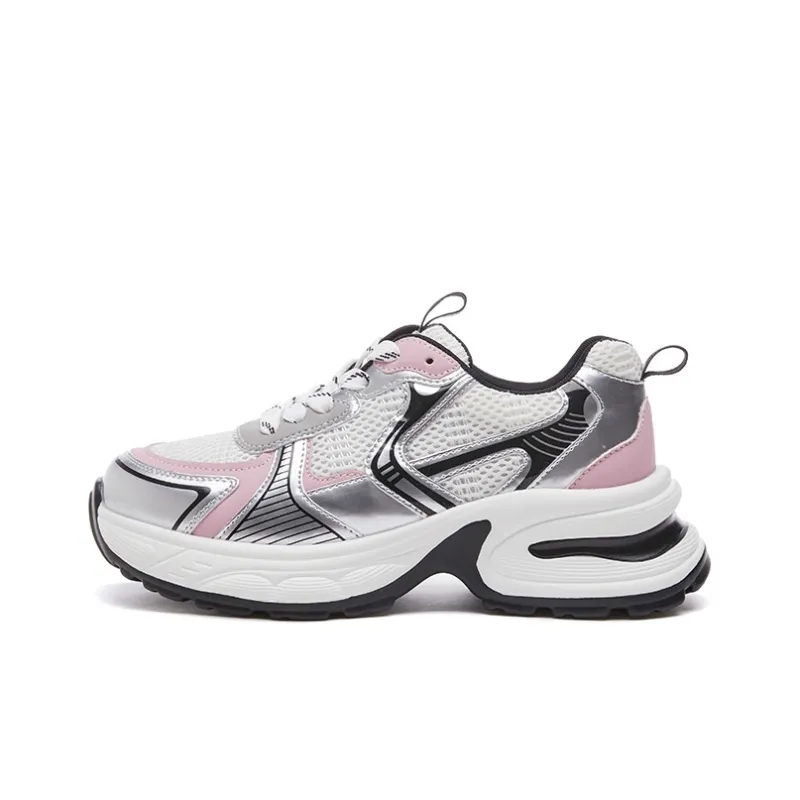 LINGPAO Breathable Height Increasing Low-Top Chunky Sneakers-5