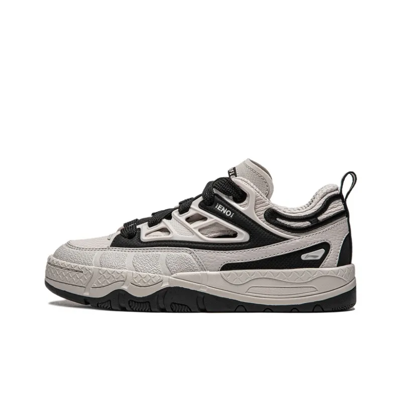LiNing CF Tracing Collection, Yu3 SS Cushioning, Wear Resistant Low Top Skateboard Shoes Women's Gray Black-0