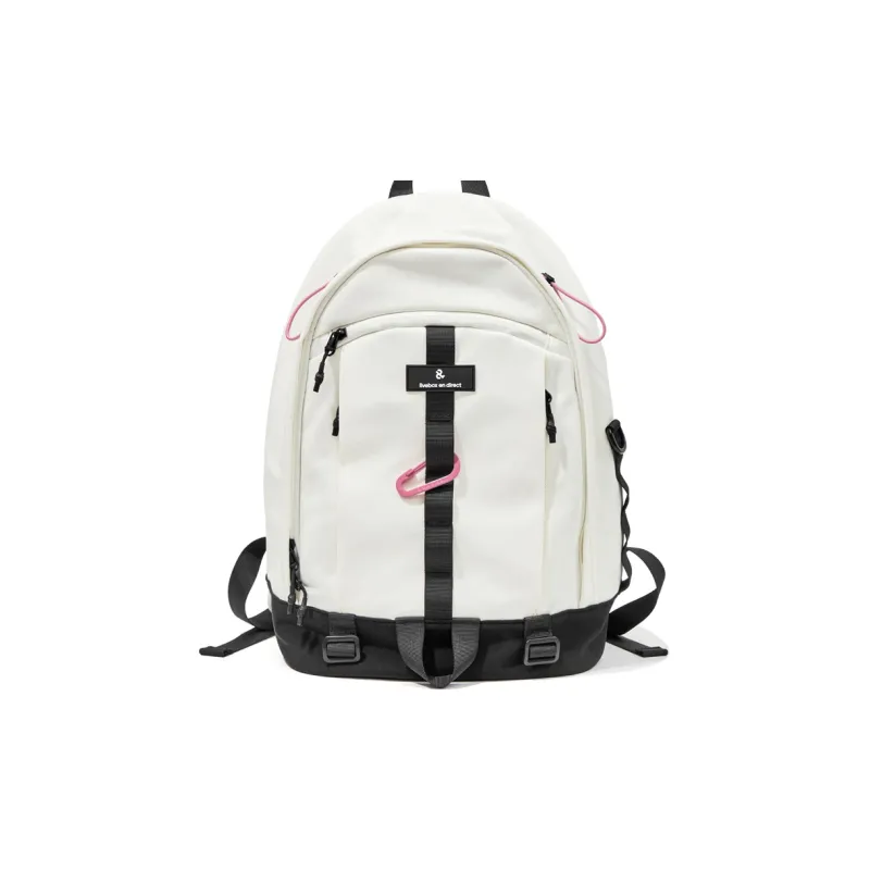 LIVEBOX EN DIRECT Nylon Backpack Laptop Backpack Tubas Unisex White/Purple/Black Gray-0
