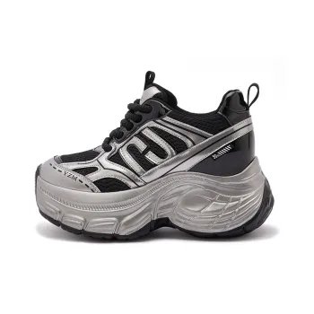 Milan Love Song Cushioning Support Height Increasing Low-Top Chunky Sneakers 8cm Women's