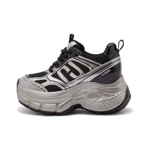 Milan Love Song Cushioning Support Height Increasing Low Top Chunky Sneakers 8cm Women's