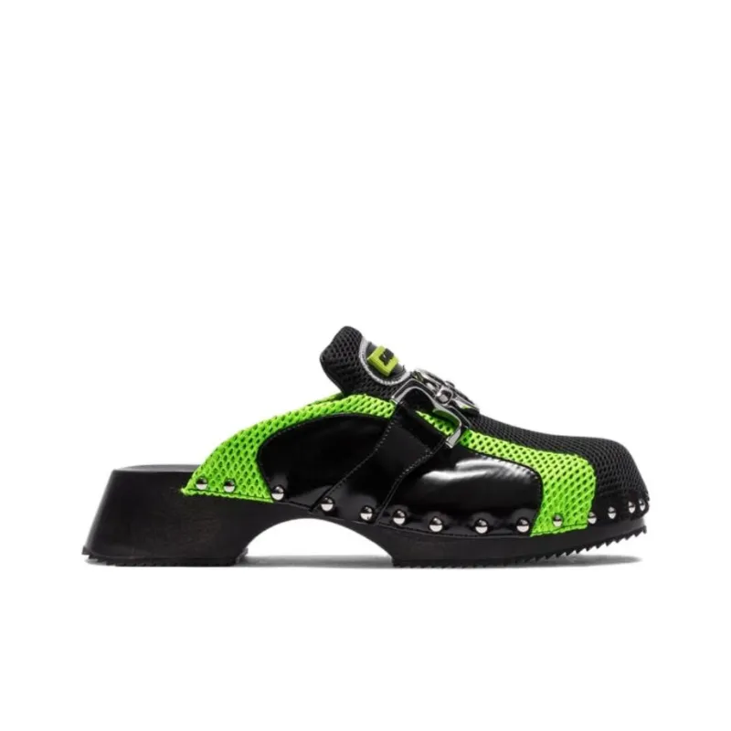 ANCUTA SARCA Closed Toe Slippers Women's Black Green-1